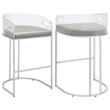 Tampa Furniture Outlet - Coaster - Thermosolis Clear Acrylic Bar Chair Chrome (Set of 2) - 183406