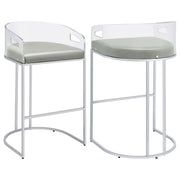 Tampa Furniture Outlet - Coaster - Thermosolis Clear Acrylic Bar Chair Chrome (Set of 2) - 183406