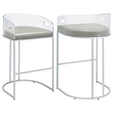 Tampa Furniture Outlet - Coaster - Thermosolis Clear Acrylic Bar Chair Chrome (Set of 2) - 183406