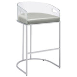 Thermosolis Clear Acrylic Bar Chair Chrome (Set of 2) - Tampa Furniture Outlet