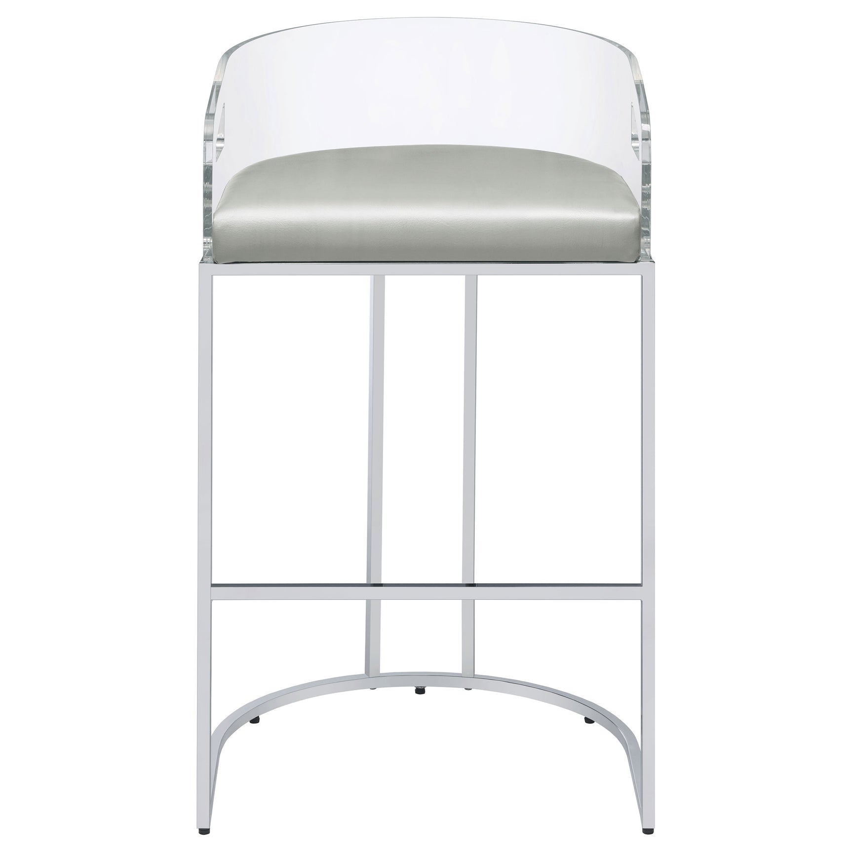 Thermosolis Clear Acrylic Bar Chair Chrome (Set of 2) - Tampa Furniture Outlet