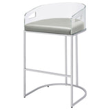 Thermosolis Clear Acrylic Bar Chair Chrome (Set of 2) - Tampa Furniture Outlet