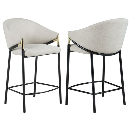 Tampa Furniture Outlet - Coaster - Chadwick Fabric Upholstered Counter Chair Beige (Set of 2) - 183436