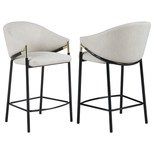 Tampa Furniture Outlet - Coaster - Chadwick Fabric Upholstered Counter Chair Beige (Set of 2) - 183436