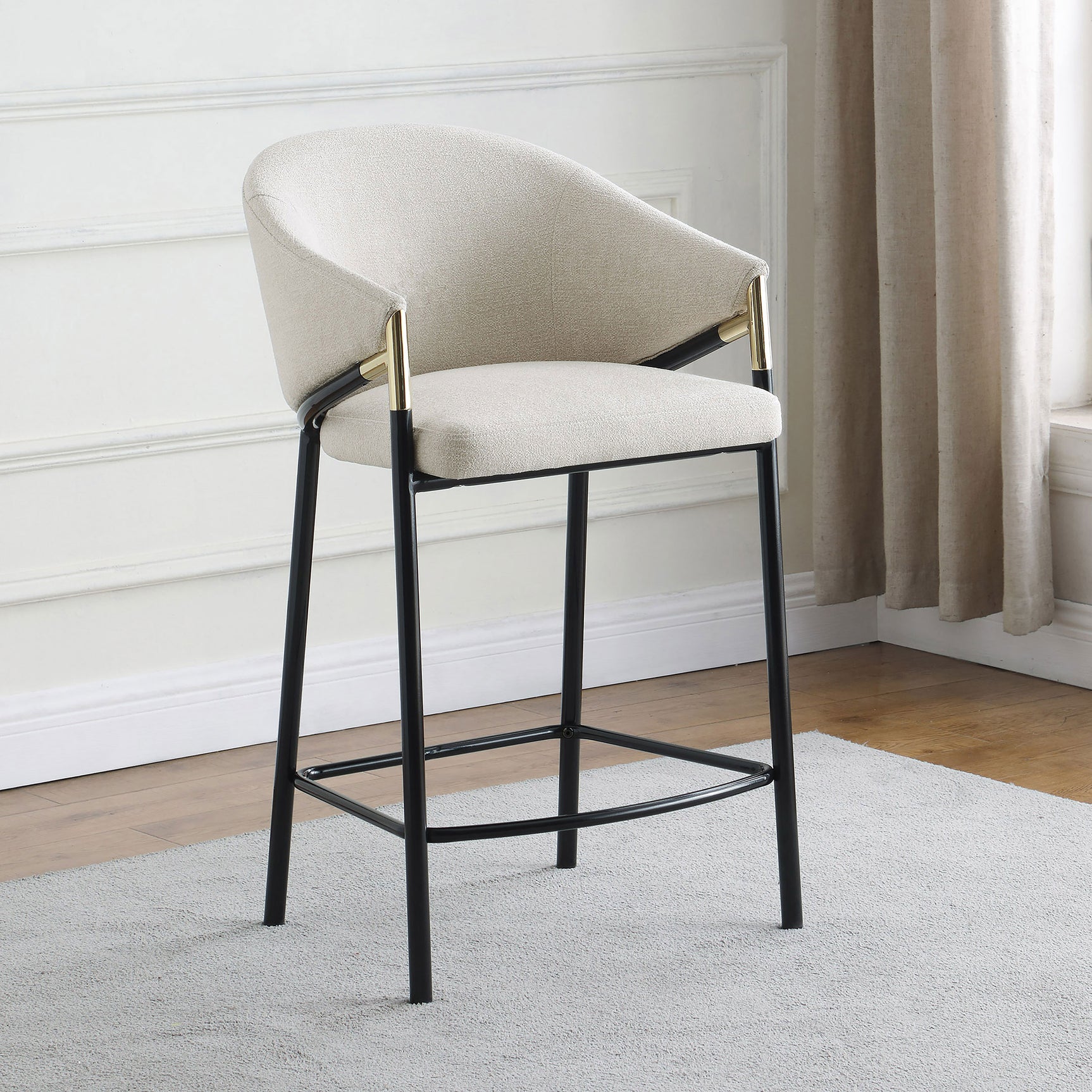 Chadwick Fabric Upholstered Counter Chair Beige (Set of 2) - Tampa Furniture Outlet