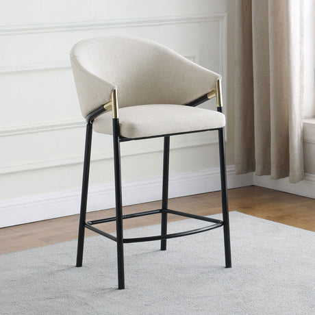 Chadwick Fabric Upholstered Counter Chair Beige (Set of 2) - Tampa Furniture Outlet