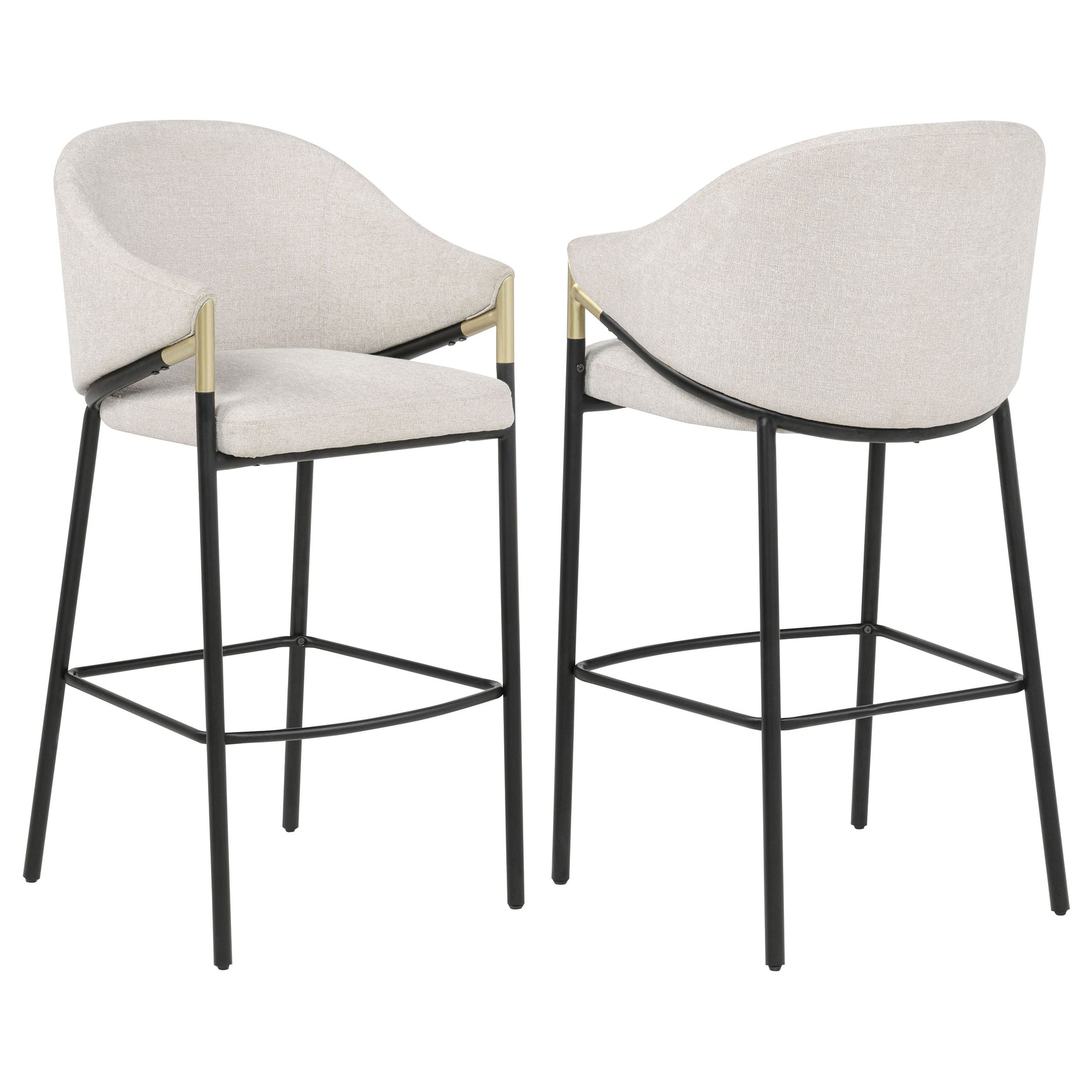 Tampa Furniture Outlet - Coaster - Chadwick Fabric Upholstered Bar Chair Beige (Set of 2) - 183437N