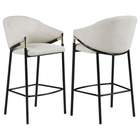 Tampa Furniture Outlet - Coaster - Chadwick Fabric Upholstered Bar Chair Beige (Set of 2) - 183437