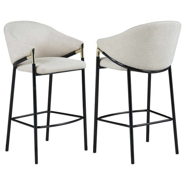 Tampa Furniture Outlet - Coaster - Chadwick Fabric Upholstered Bar Chair Beige (Set of 2) - 183437