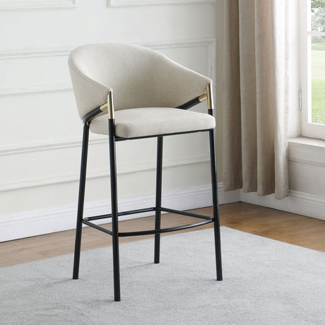 Chadwick Fabric Upholstered Bar Chair Beige (Set of 2) - Tampa Furniture Outlet