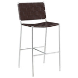 Tampa Furniture Outlet - Coaster - Adelaide Upholstered Pub Height Bar Stool Brown and Chrome - 183584