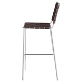Adelaide Upholstered Pub Height Bar Stool Brown and Chrome - Tampa Furniture Outlet