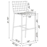 Adelaide Upholstered Pub Height Bar Stool Brown and Chrome - Tampa Furniture Outlet