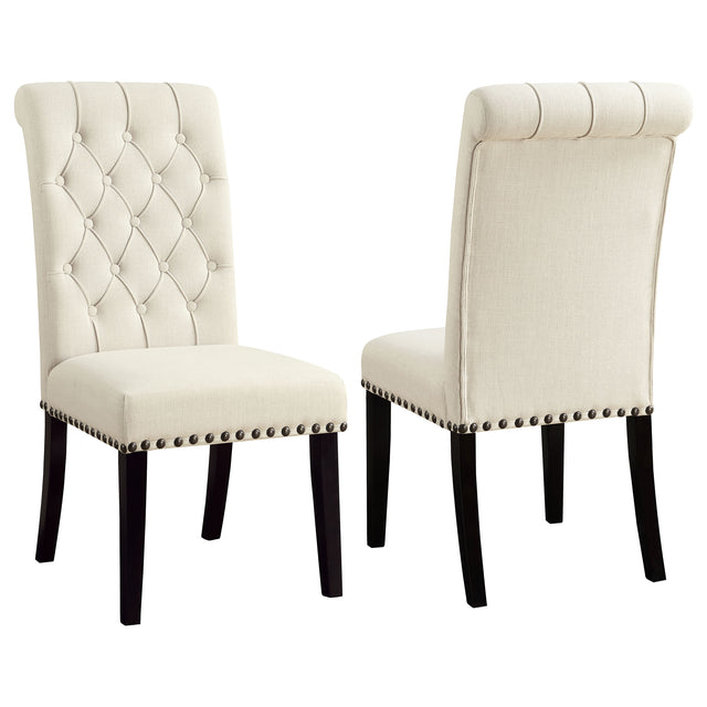 Tampa Furniture Outlet - Coaster - Alana Fabric Upholstered Dining Side Chair Beige (Set of 2) - 190162