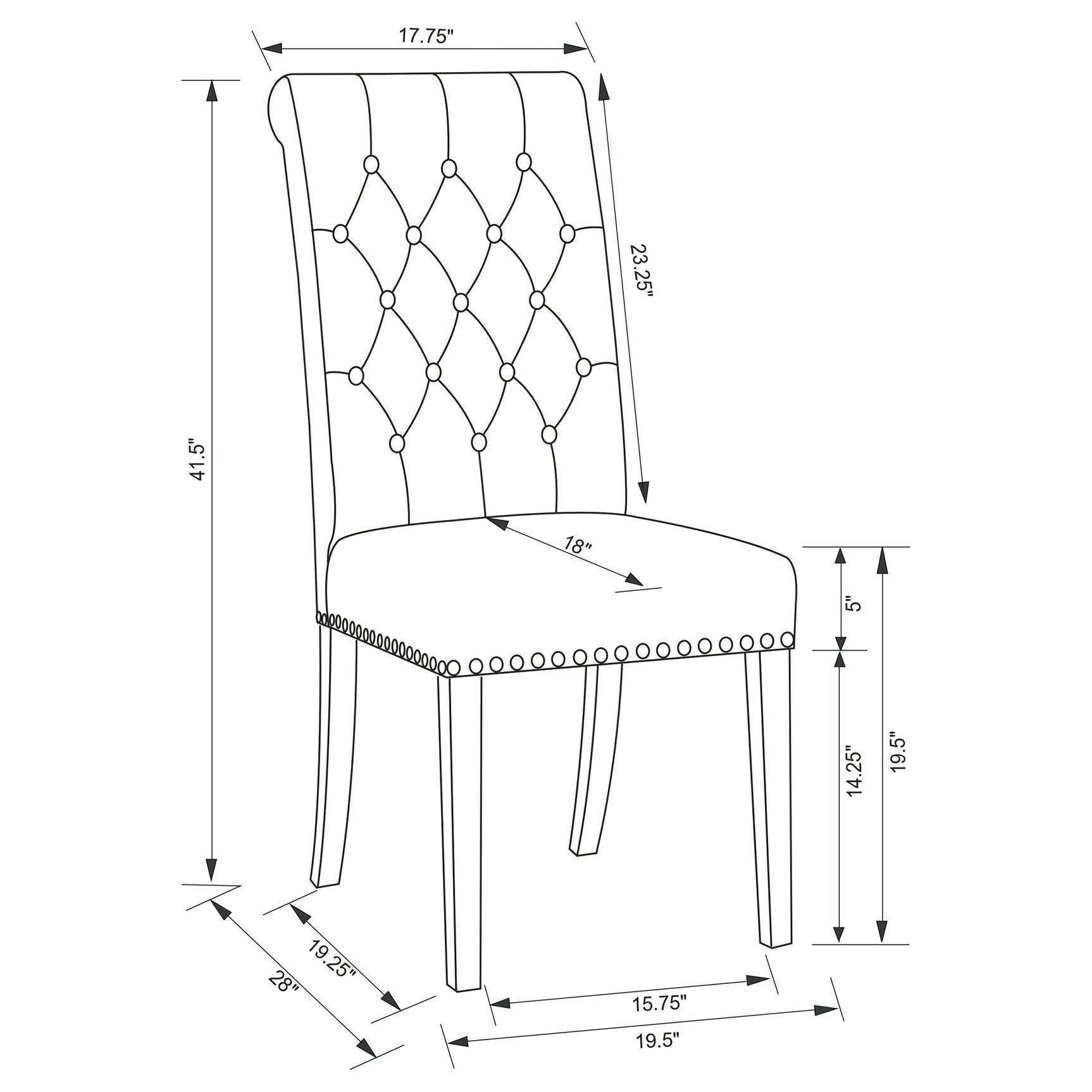 Alana Fabric Upholstered Dining Side Chair Beige (Set of 2) - Tampa Furniture Outlet