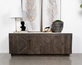 Dennis 3-door Marble Top Sideboard Buffet Tobacco Grey - Tampa Furniture Outlet