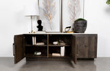 Dennis 3-door Marble Top Sideboard Buffet Tobacco Grey - Tampa Furniture Outlet