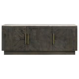 Dennis 3-door Marble Top Sideboard Buffet Tobacco Grey - Tampa Furniture Outlet