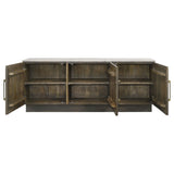 Dennis 3-door Marble Top Sideboard Buffet Tobacco Grey - Tampa Furniture Outlet