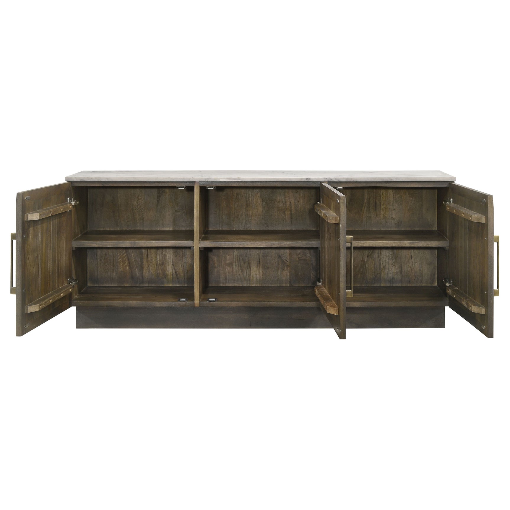 Dennis 3-door Marble Top Sideboard Buffet Tobacco Grey - Tampa Furniture Outlet