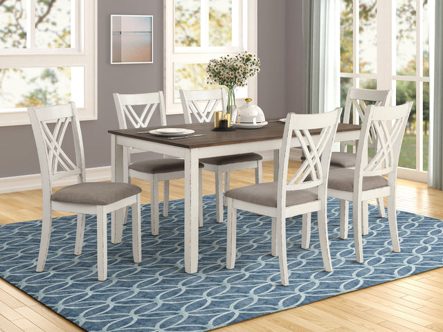 Tampa Furniture Outlet - Coaster - Fortress 7-piece Rectangular Dining Set Vintage Vanilla - 190721