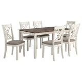 Fortress 7-piece Rectangular Dining Set Vintage Vanilla - Tampa Furniture Outlet