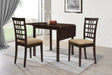 Tampa Furniture Outlet - Coaster - Kelso 3-piece Drop Leaf Dining Table Set Cappuccino and Tan - 190821-S3