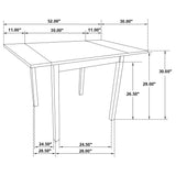 Kelso Rectangular 52-inch Extension Dining Table Cappuccino - Tampa Furniture Outlet