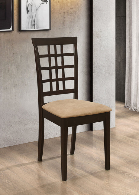 Kelso Lattice Back Dining Side Chair Cappuccino (Set of 2) - Tampa Furniture Outlet