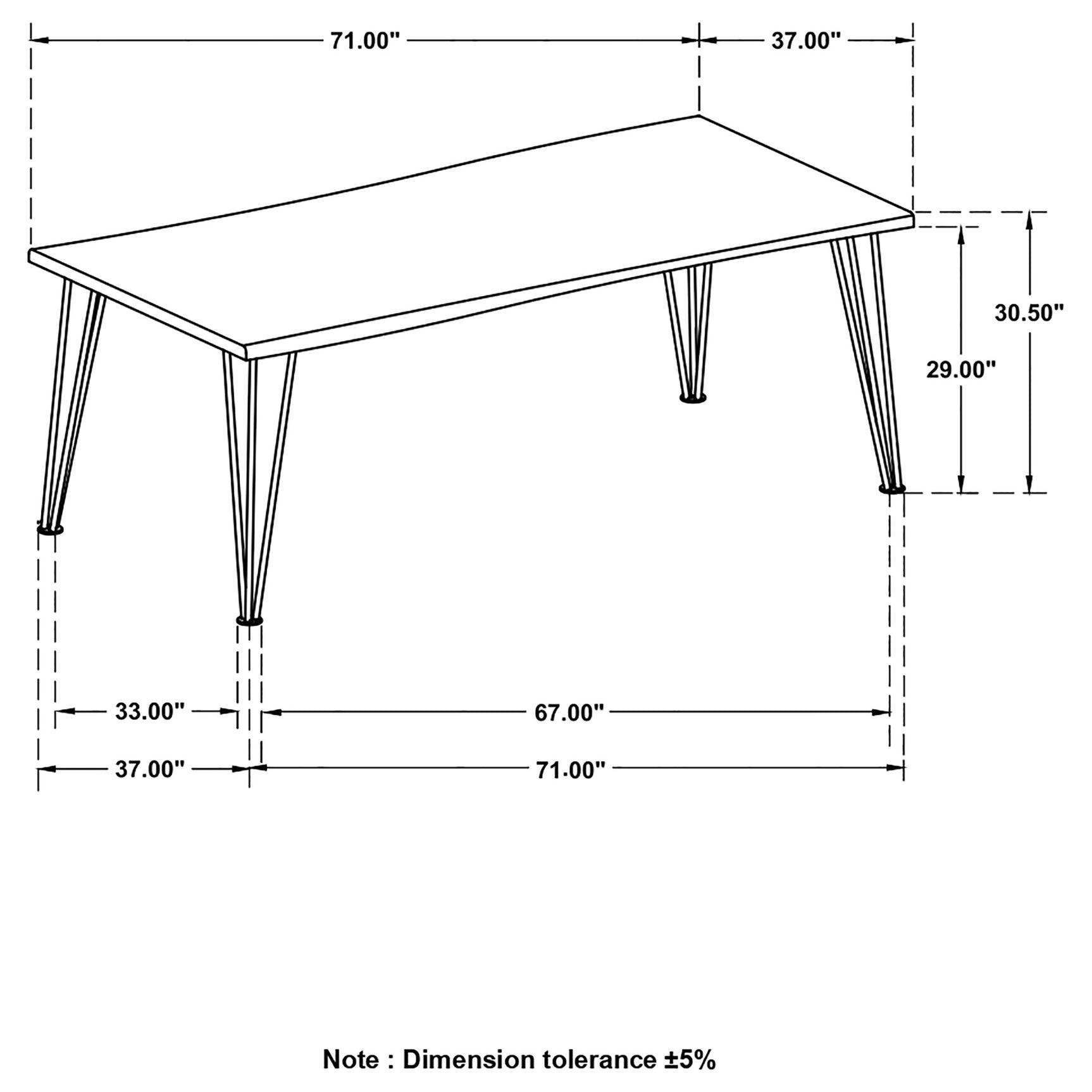 Sherman 71-inch Live Edge Dining Table Natural Acacia - Tampa Furniture Outlet