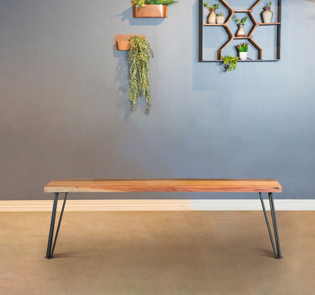 Sherman Wood Dining Bench Natural Acacia - Tampa Furniture Outlet