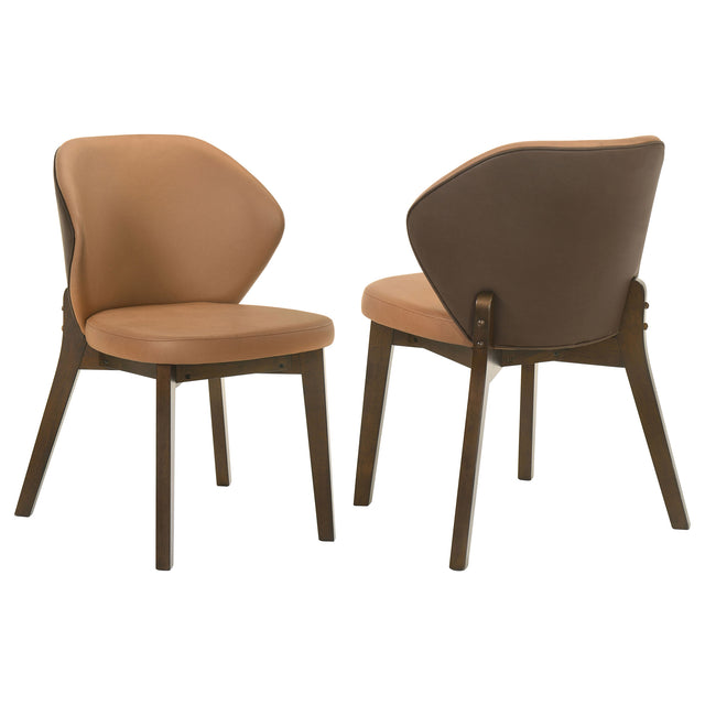 Tampa Furniture Outlet - Coaster - Randolph Dining Side Chair Butterscotch and Brown (Set of 2) - 192522