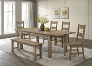 Tampa Furniture Outlet - Coaster - Cardova 6-piece Extension Table Dining Set Vineyard Oak - 192921-S6
