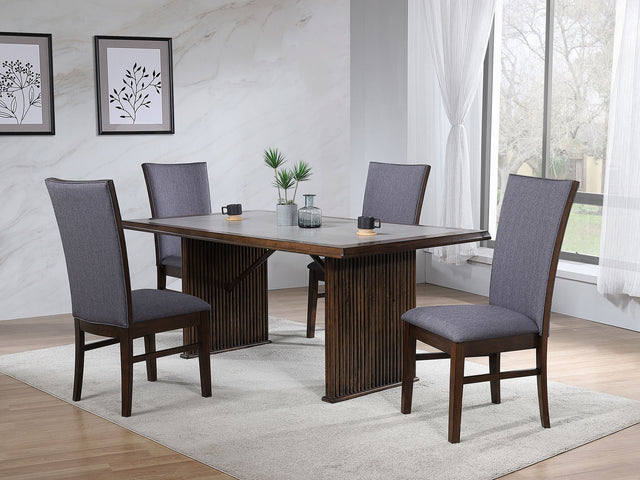 Tampa Furniture Outlet - Coaster - Sherwood 5-piece Rectangular Dining Table Set Brown - 193591-S5
