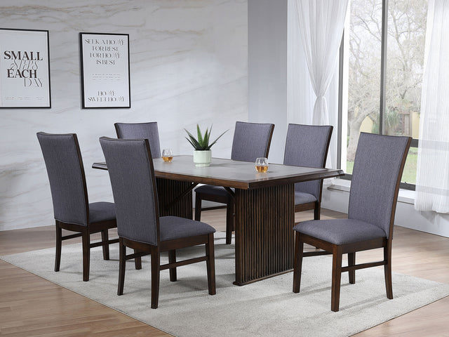 Tampa Furniture Outlet - Coaster - Sherwood 7-piece Rectangular Dining Table Set Brown - 193591-S7