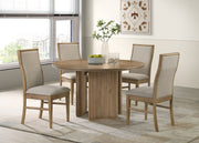 Tampa Furniture Outlet - Coaster - Adina 5-piece Round Dining Table Set Distressed Light Brown - 193610-S5