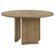 Tampa Furniture Outlet - Coaster - Adina 53-inch Round Wood Dining Table Distressed Light Brown - 193610