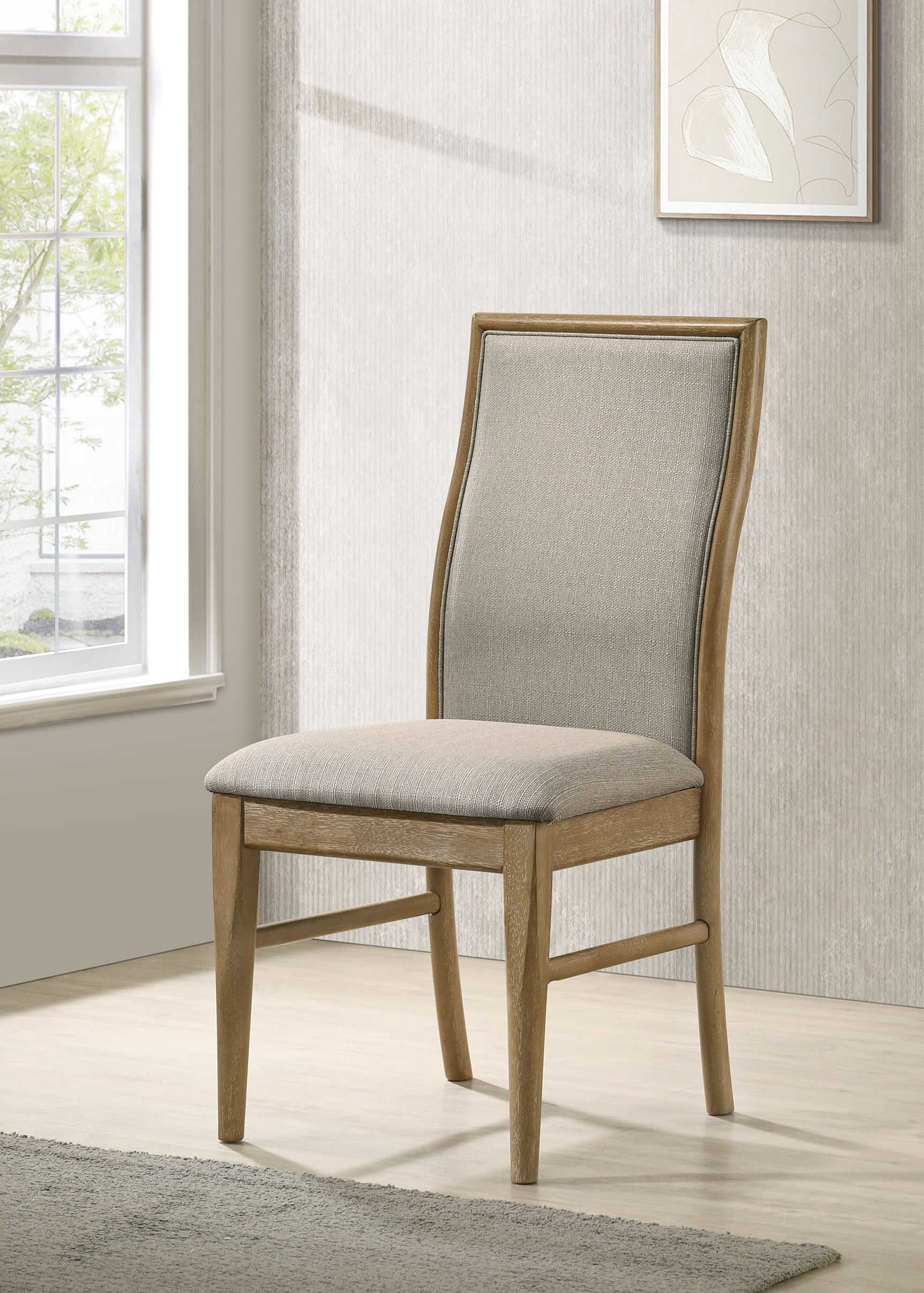Adina Upholstered Dining Side Chair Barley (Set of 2) - Tampa Furniture Outlet