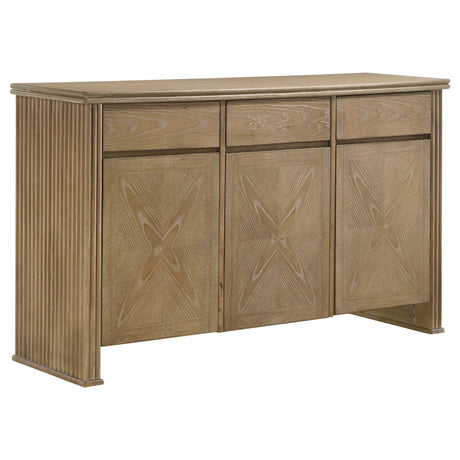 Tampa Furniture Outlet - Coaster - Adina 3-door 59-inch Sideboard Server Distressed Light Brown - 193615