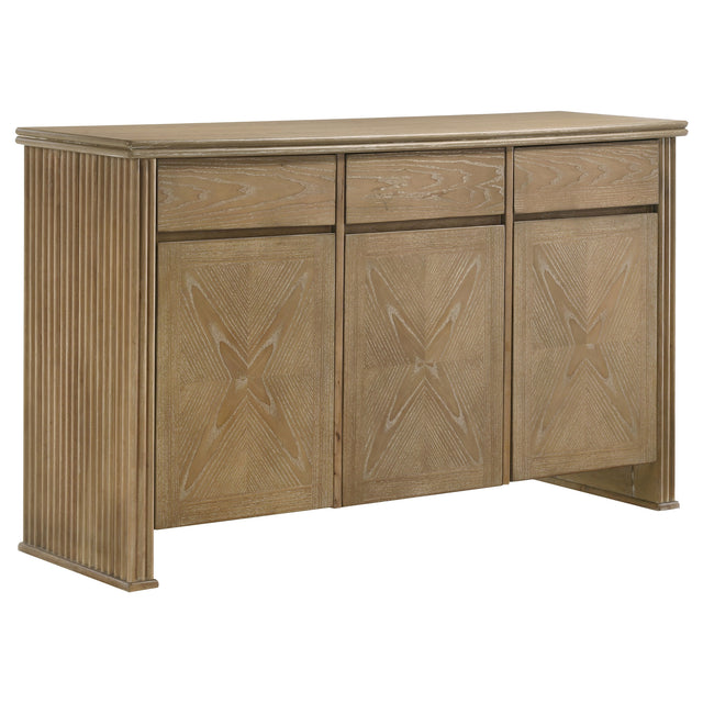 Tampa Furniture Outlet - Coaster - Adina 3-door 59-inch Sideboard Server Distressed Light Brown - 193615