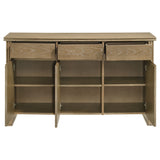 Adina 3-door 59-inch Sideboard Server Distressed Light Brown - Tampa Furniture Outlet