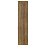 Adina 77-inch Tall Display Cabinet Distressed Light Brown - Tampa Furniture Outlet