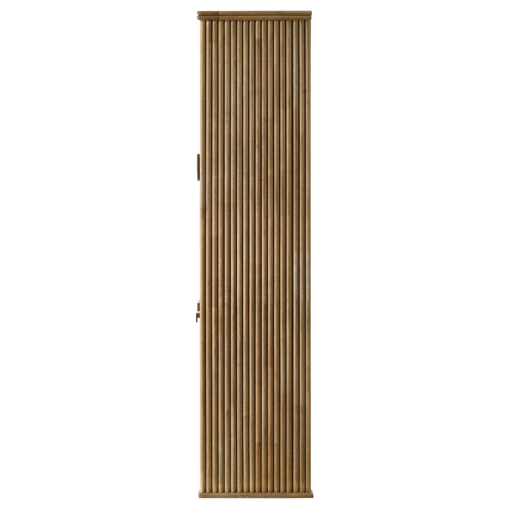 Adina 77-inch Tall Display Cabinet Distressed Light Brown - Tampa Furniture Outlet