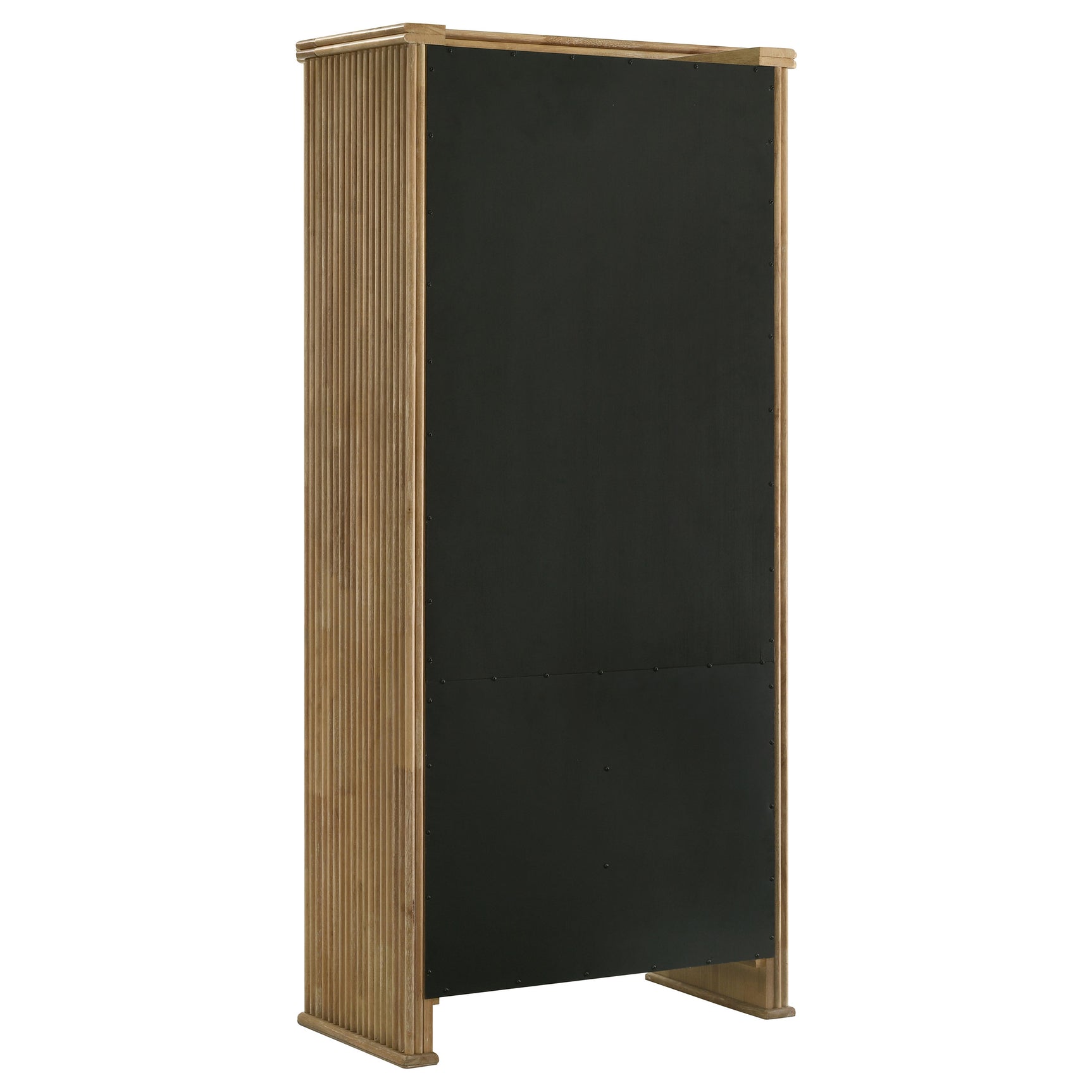 Adina 77-inch Tall Display Cabinet Distressed Light Brown - Tampa Furniture Outlet