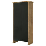 Adina 77-inch Tall Display Cabinet Distressed Light Brown - Tampa Furniture Outlet