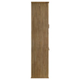 Adina 77-inch Tall Display Cabinet Distressed Light Brown - Tampa Furniture Outlet