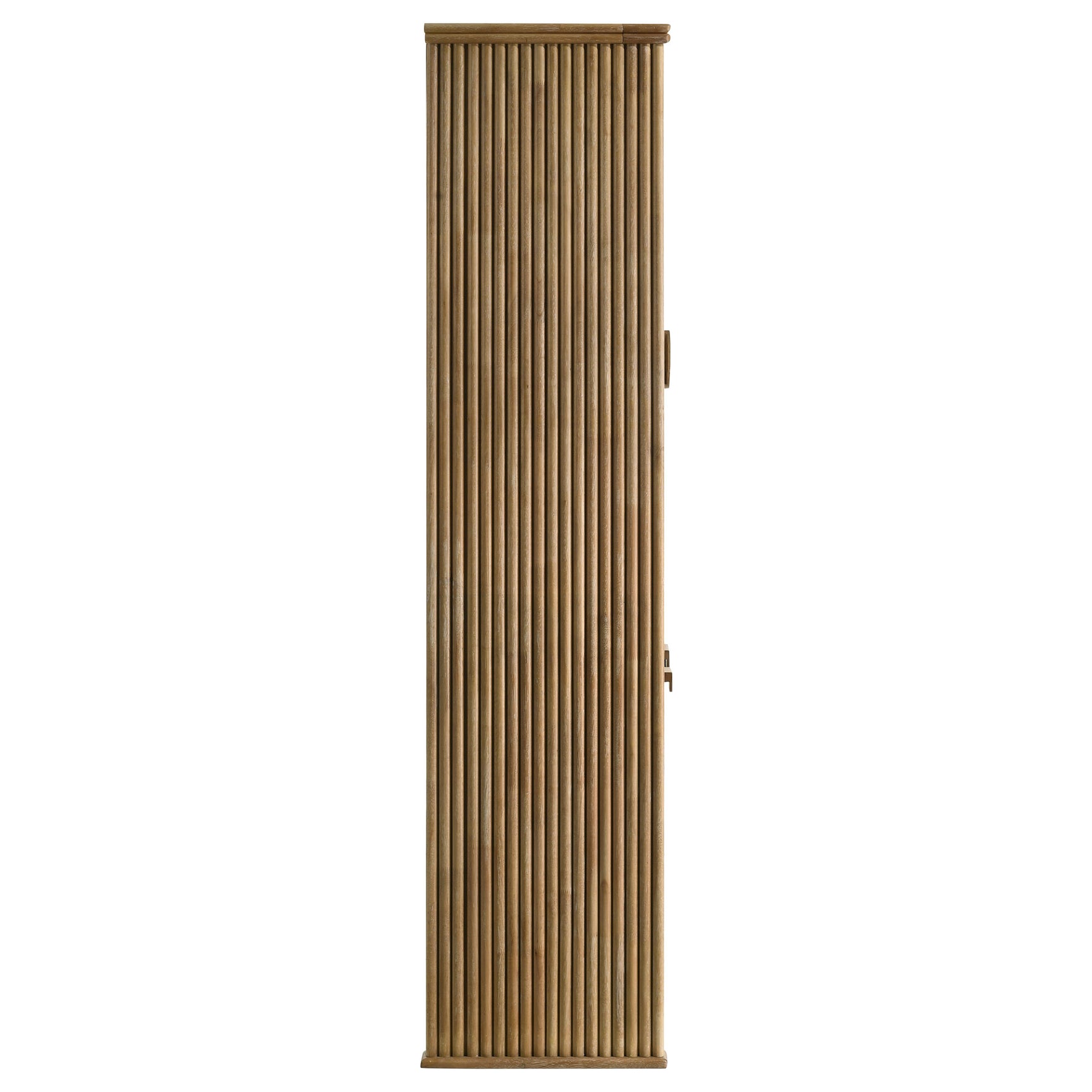 Adina 77-inch Tall Display Cabinet Distressed Light Brown - Tampa Furniture Outlet