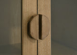 Adina 77-inch Tall Display Cabinet Distressed Light Brown - Tampa Furniture Outlet
