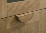 Adina 77-inch Tall Display Cabinet Distressed Light Brown - Tampa Furniture Outlet