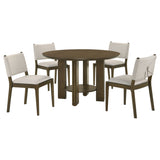 Ottowa 5-piece Round Wood Dining Room Table Set Brown - Tampa Furniture Outlet